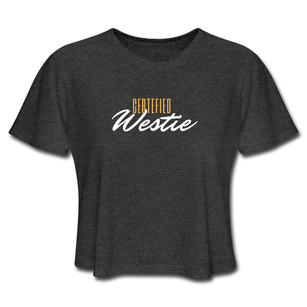 Women's Cropped T-Shirt | One side print - deep heather