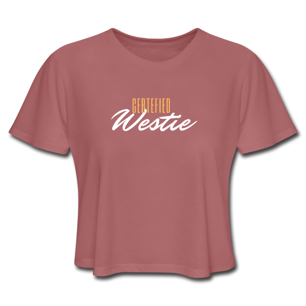 Women's Cropped T-Shirt | One side print - mauve