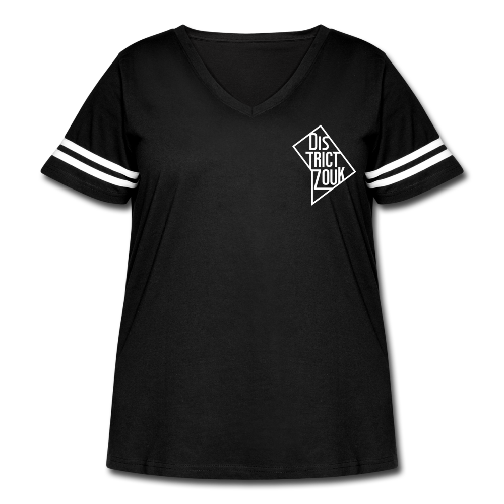 DZ Women's Curvy Vintage Sport T-Shirt - black/white