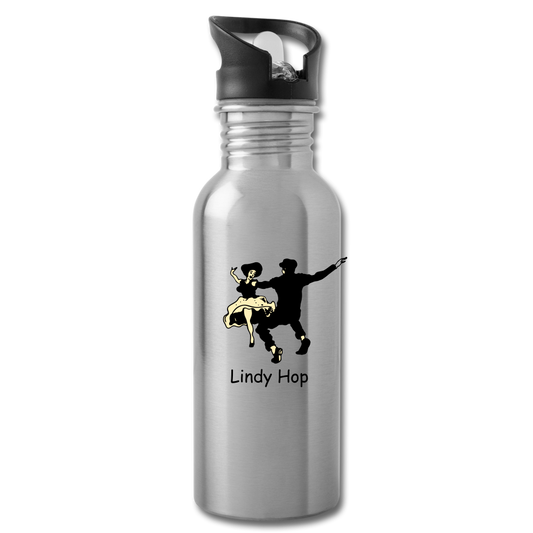 Lindy Hop Style Water Bottle 20 oz - silver